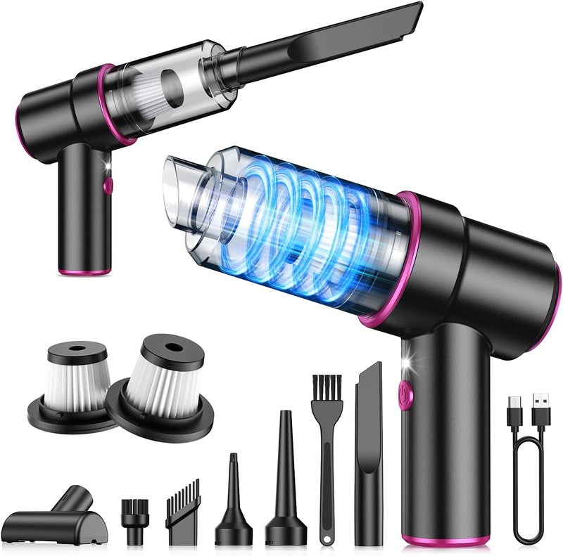 CODN Handheld Car Vacuum Portable Cordless 12000PA, 2 in 1 Handheld Vacuum Cleaner and Air Duster with Multi-Nozzles and LED Light, Mini Hand Held Vacuum Rechargeable for Home, Car, Office, Pet Hair - Image 1